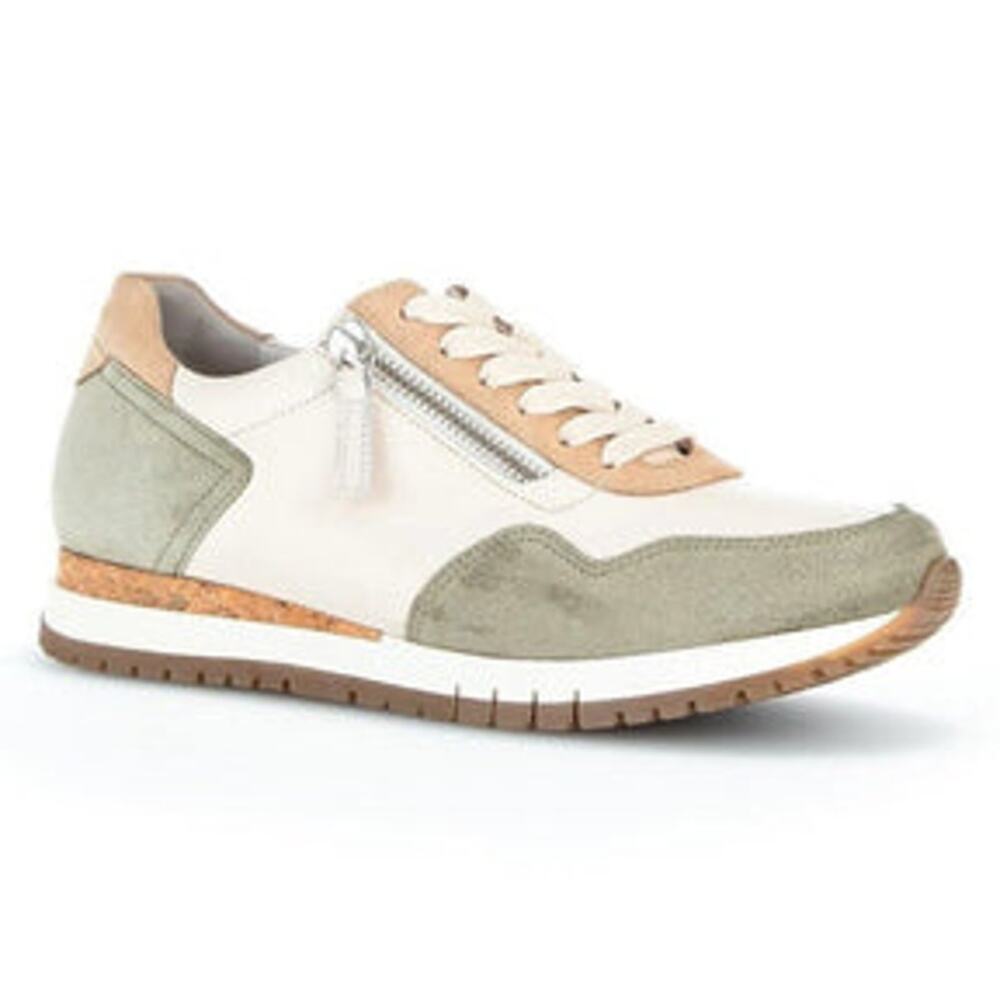Gabor Comfort sneaker cream tan olive green US sz 9.5  UK sz 7 shoes